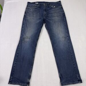 Levi's 559 Men's 36x31 Relaxed Straight Fit Blue Jeans Distressed Medium Wash